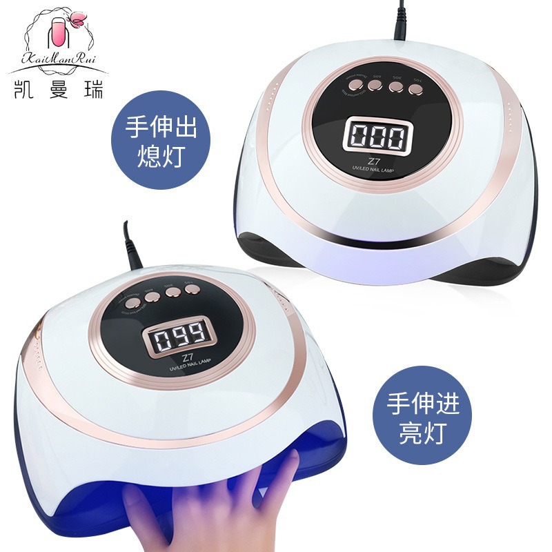 Lámpara de manicuras de alta potencia 180W luz de terapia de luz de esmalte de uñas lámpara de curado de uñas especial UVLED lámpara de luz transfronteriza