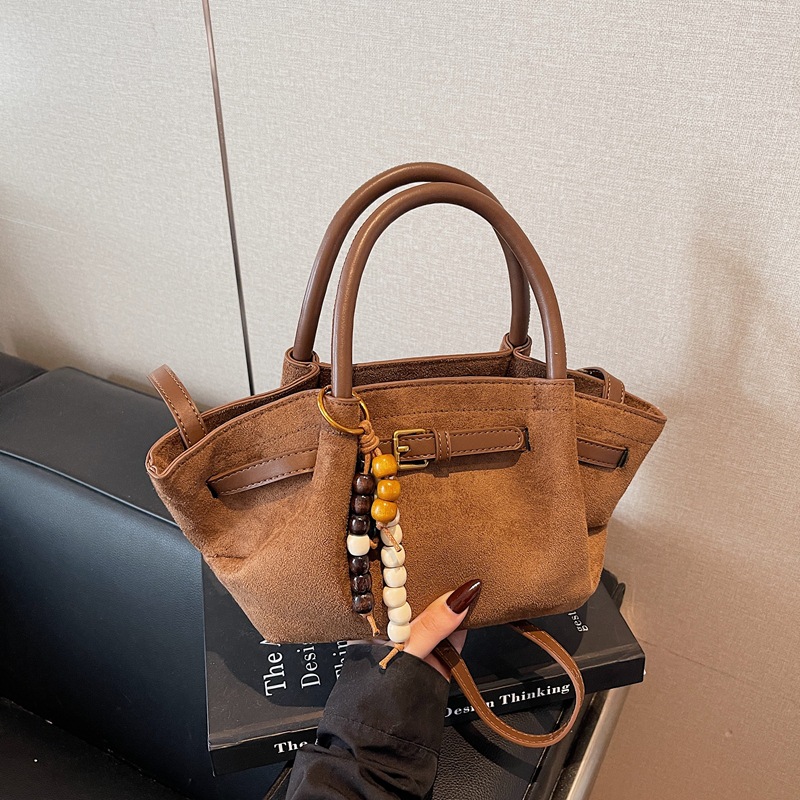 Retro Market Basket Small Bag For Women 2026 New Suede Handheld Bucket Bag Autumn Winter Leopard Print Crossbody Bag - Thumbnail 2