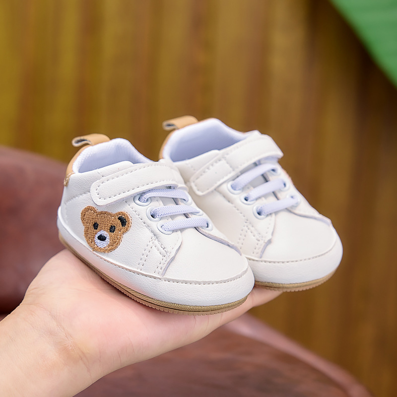 Zapatos infantiles para bebés 0 - 1 años de primavera y otoño con suela suave antideslizante zapatos blancos pequeños 0 - 6 - 12 meses zapatos casuales para bebés image 4