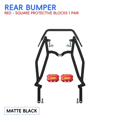 Suitable for Shengshi 150X crash: Motorcycle bumper - matte-blackenhanced-rear-bumper-red-protective-block