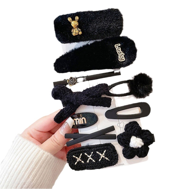 El otoño y el Invierno de felpa horquilla lateral femenina frente flequillos de pelo roto clip tocado Internet celebridad Nueva elegante BB clip accesorios para el cabello