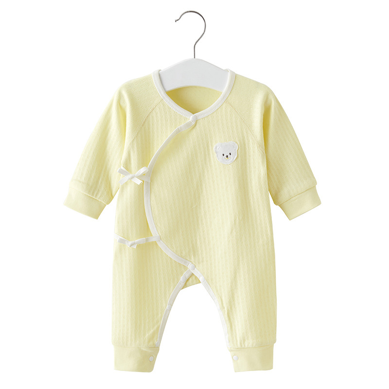 Ropa de bebé recién nacido para primavera y otoño, mono fino de algodón puro estilo monje para bebés de 0 a 3 meses, capa base para recién nacidos, traje de una pieza. image 6
