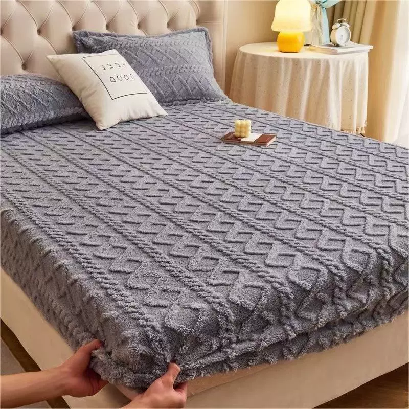 Quilted Velvet Bedspread 3-Piece Set, Non-Slip Mattress Protector, Multiple Sizes & Patterns