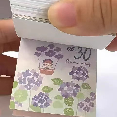 2026年涂鸦插画mini日历可撕翻页台历365页一日一页桌面摆件年历|undefined