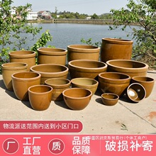厂家直销大水缸家用储水老式养鱼庭院造景花盆室外陶瓷酱缸发酵腌