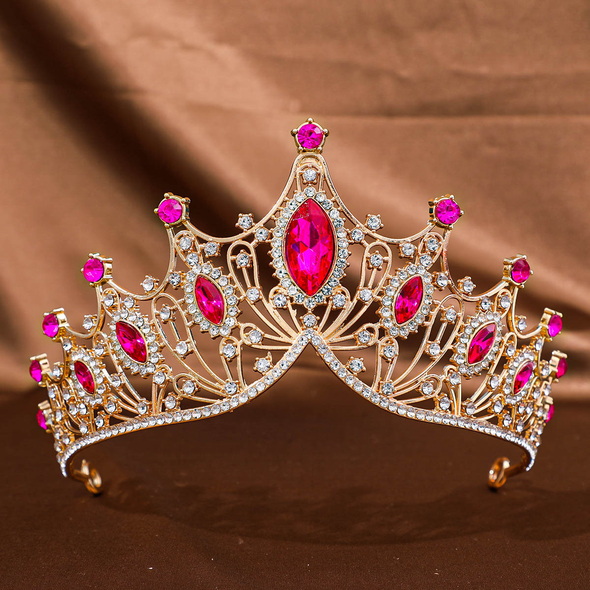 Cross-Border Bride Headpiece European And American Style Baroque Luxurious Alloy Crown Party Princess Dress Accessory_voghion.com