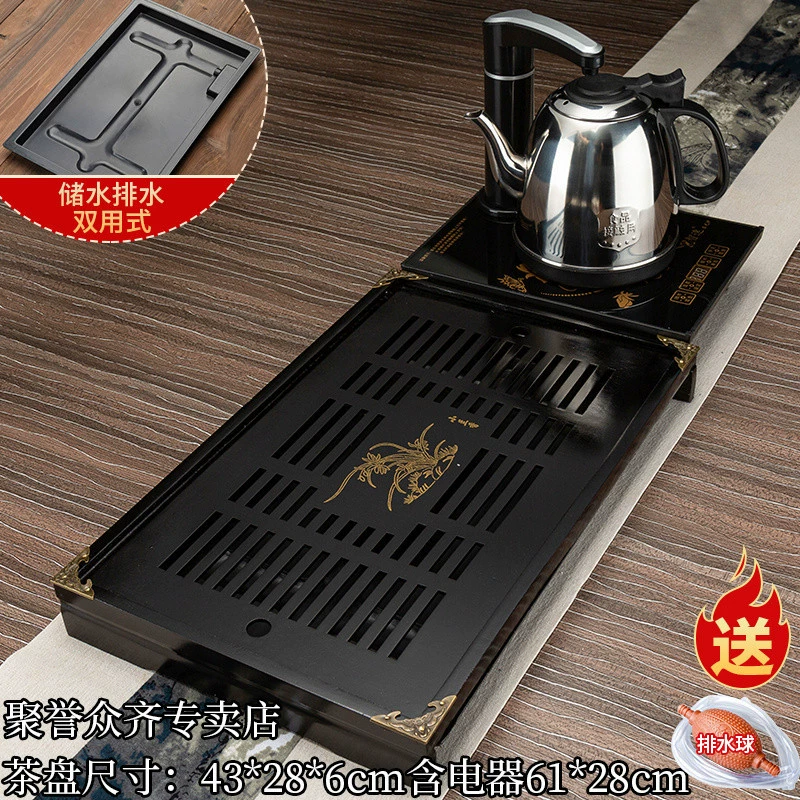 Automatic tea set sandalwood for home use from natural wood, teapot, fully automatic