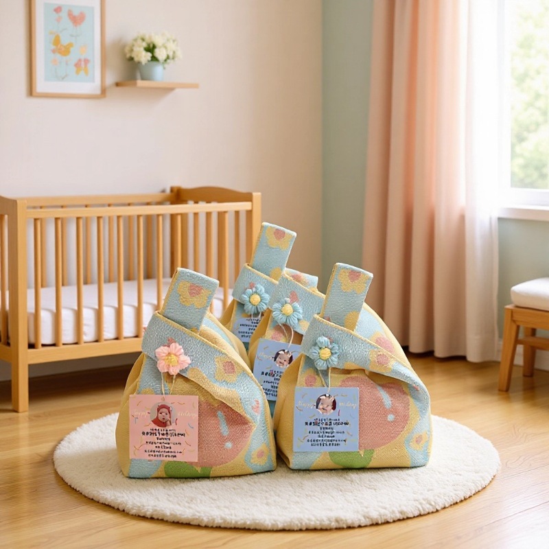 喜糖针织袋宝宝生日宴婚礼礼品袋子手提包伴手礼包周岁宴针织包