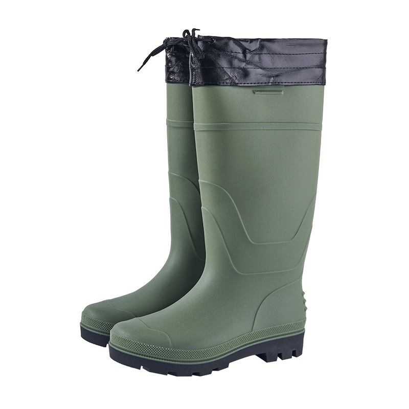 Férfi Cipők Esőcsizma férfi esőcsizma bársony vastagított vízálló középmagas cső kültéri gumicipő csúszásmentes kopásálló vízcipő férfi_voghion.com