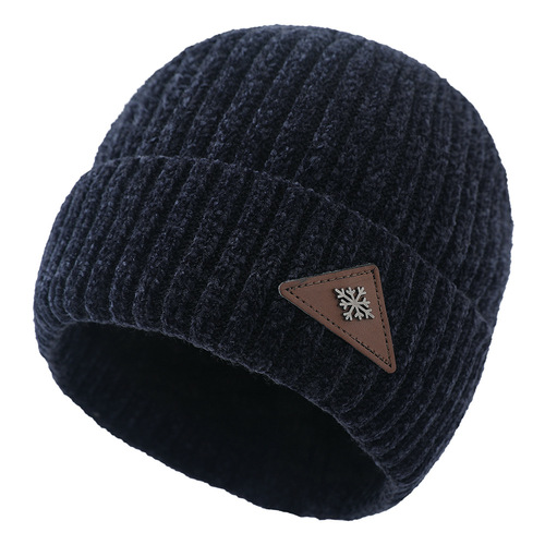 Winter cold wind hat plus velvet knitted hat autumn and winter woolen hat winter hat label melon skin hat