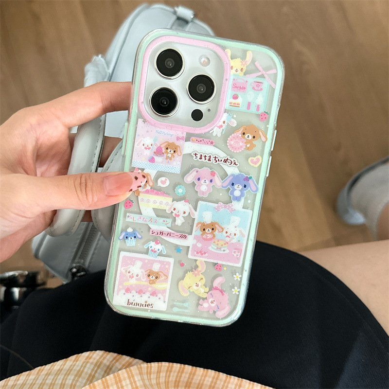少女ins闪粉甜品兔适用iPhone16磁吸支架15ProMax/14手机壳苹果13|undefined