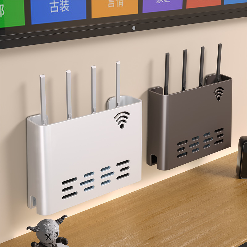 Router Placement Rack Punch-Free Wall-Mounted Tv Set-Top Box Bracket Wifi Storage Box Wall Storage Rack