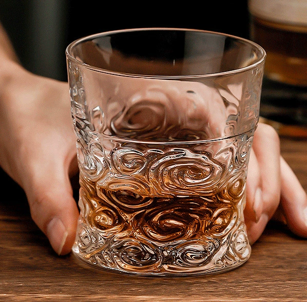 Glass capacious wineglass for whiskey, for karaoke bars