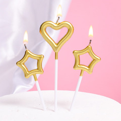 Creative Star Heart Shape Birthday Candle Couple Fairy Date Wedding Celebration Atmosphere Cake Decoration Insert
