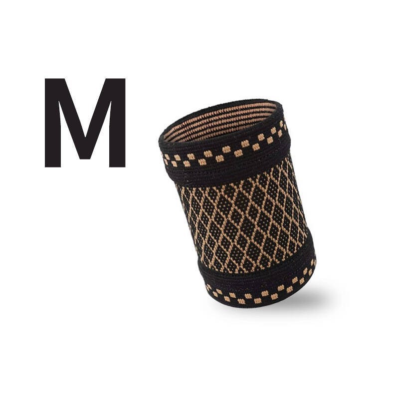 Rodillera de iones de cobre, para ciclismo y baloncesto, con diseño de cable trenzado y tejido de nailon, tobillera incluida.