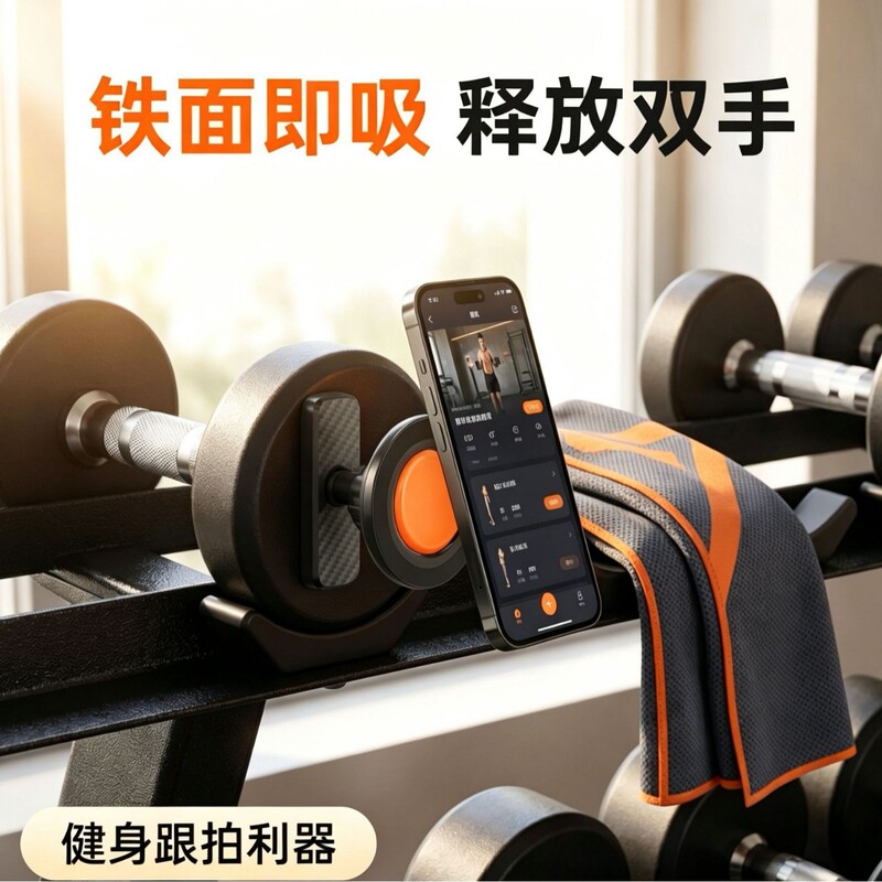 Cross-Border New Model Double-Sided Magnetic Phone Holder for Gym Treadmills, Strong Magnetic Suction, Multi-Directional Adjustment, Rotating Wall Mount Cross-Border New Model Double-Sided Magnetic Phone Holder for Gym Treadmills, Strong Magnetic Suction, Multi-Directional Adjustment, Rotating Wall Mount