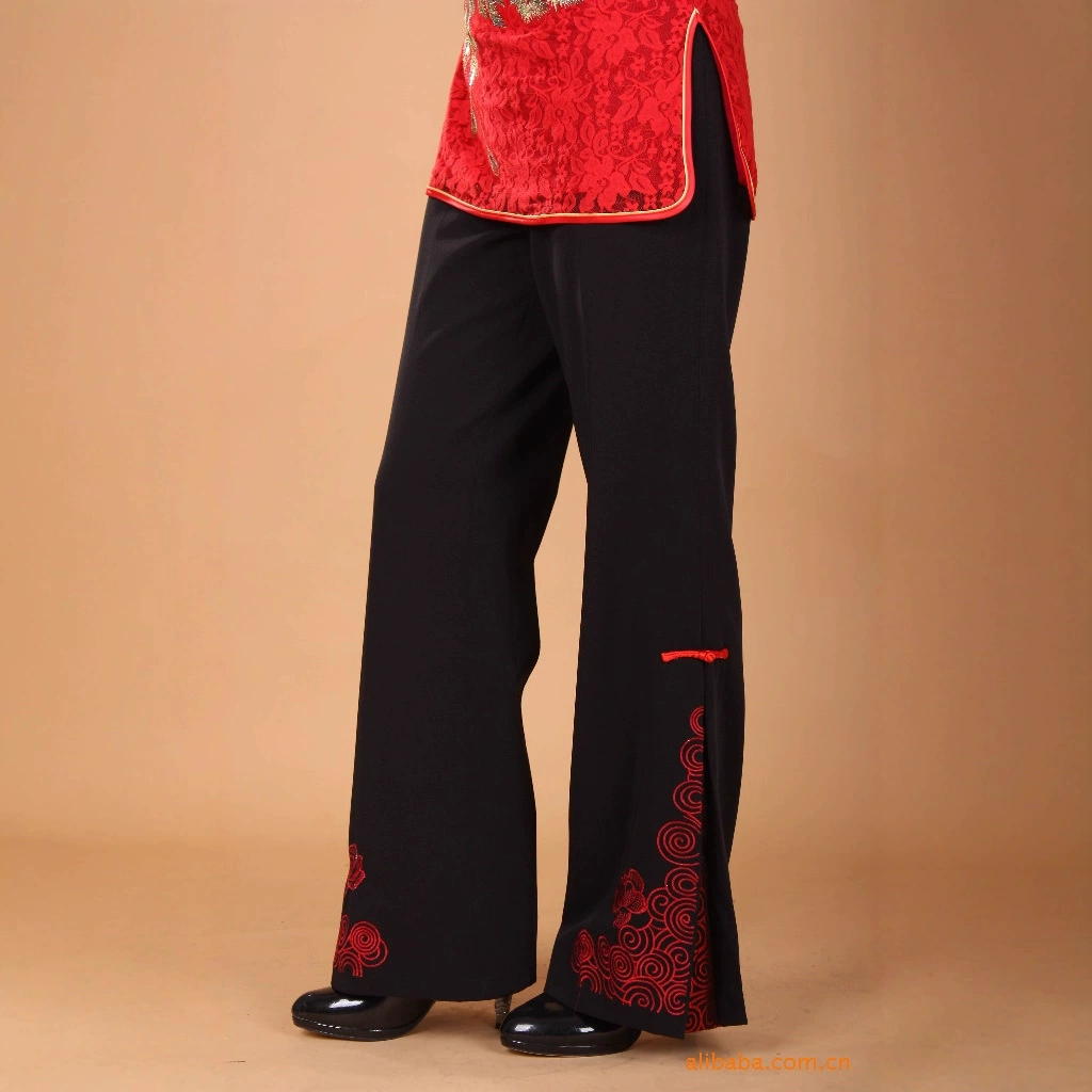 Костюм Тан Брюки Весна и Осень Толстые 2991-1 Китайская одежда с вышивкой Этнические женские брюки Брюки с вышивкой матери