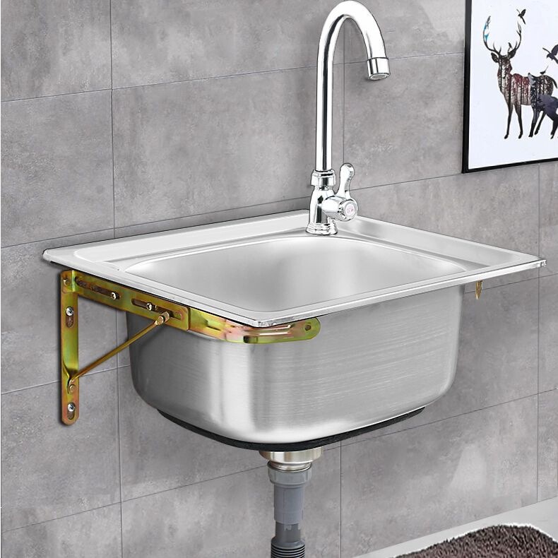 Thickened stainless steel sink 304 with vertical bracket, wall-mounted sink, kitchen vegetable washing basin, dishwashing sink, balcony hand washing basin Thickened stainless steel sink 304 with vertical bracket, wall-mounted sink, kitchen vegetable washing basin, dishwashing sink, balcony hand washing basin