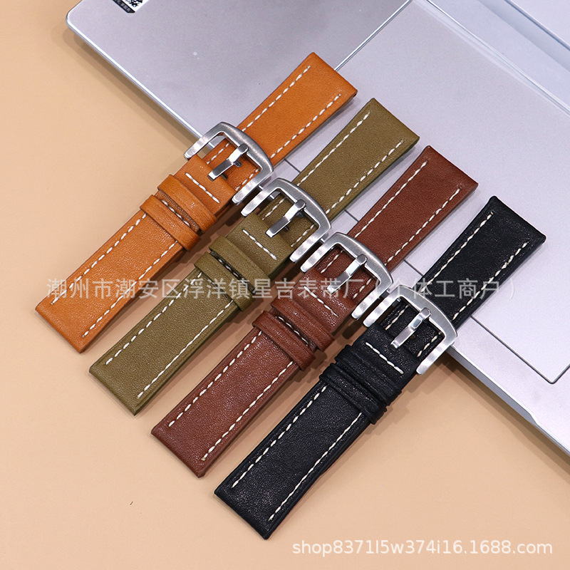 Genuine Leather Flat Strap Universal Watch Gt3 Gt4 Pro Porsche Model iWatch 9 Strap Genuine Leather Flat Strap Universal Watch Gt3 Gt4 Pro Porsche Model iWatch 9 Strap