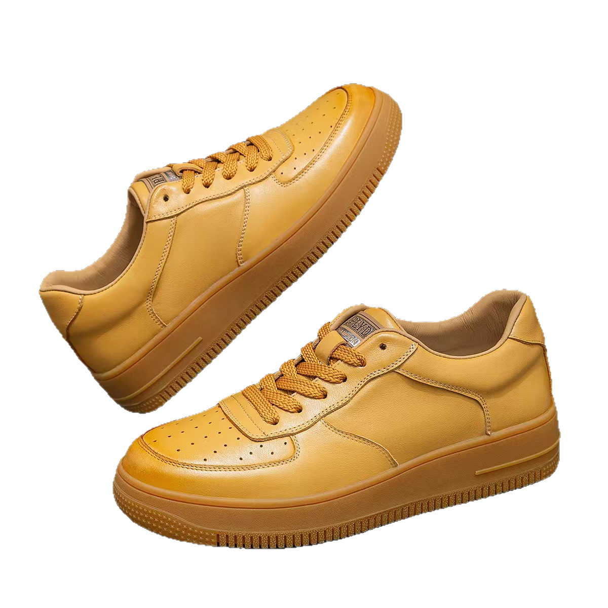 [Cuero de vaca de cabeza] 2025 zapatos de cuero auténticos de nicho de moda transpirables de suela gruesa transpirables