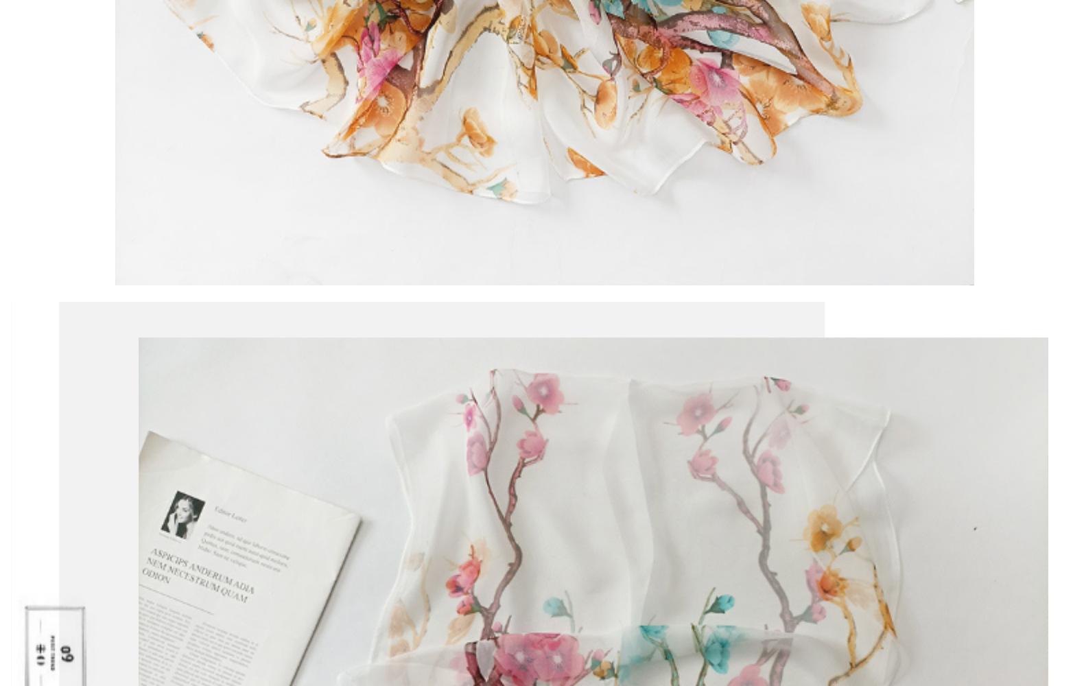 Women's Sweet Flower Georgette Silk Scarves display picture 3