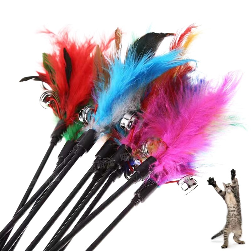 Gato juguete divertido gato palo campana pluma gato divertido palo de pesca artefacto divertido gato Polo gato divertido palo juguete para mascotas