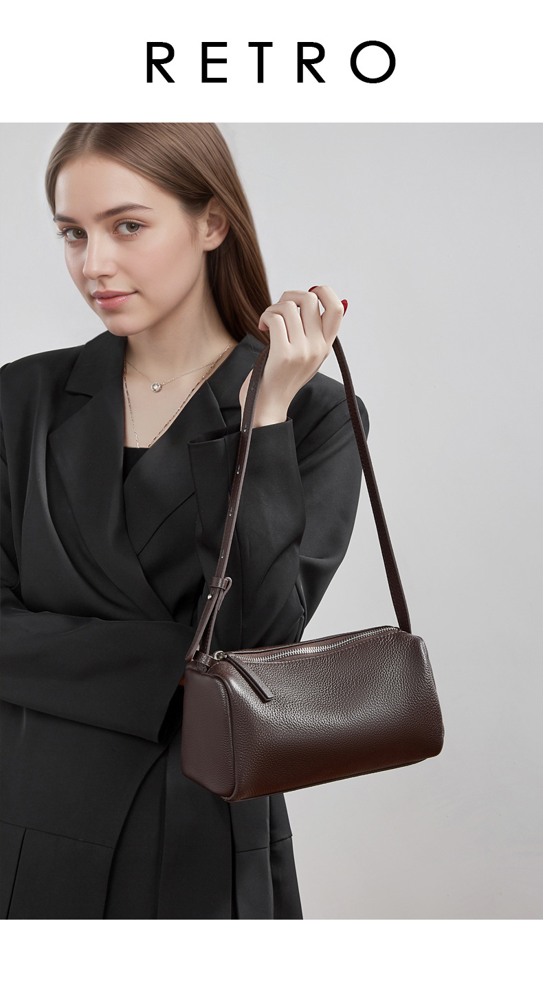 Designer Shoulder Bag For Women Versatile Cylinder Handbag_voghion.com