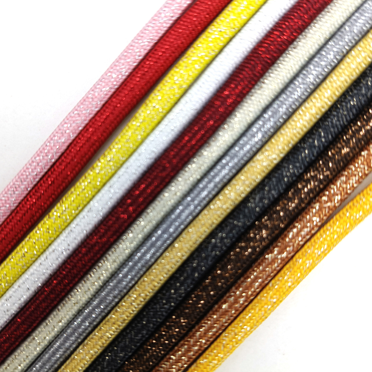 24 colores 3 / 4 / 6mm poliéster de color entre oro y plata cebolla cifrado cuerda redonda de núcleo manual DIY oro y plata cuerda redonda trenzada