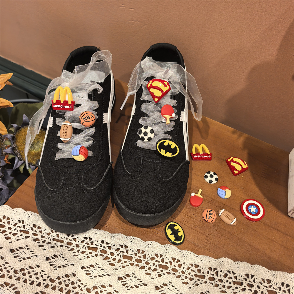 New Kidsren's Cute Sports Shoes Buckle Shoelace Decoration Football Basketball Boy Cartoon Shoes Accessories Pendant Jewelry