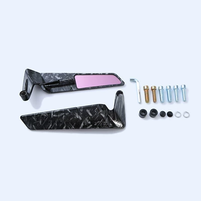 Mirror Small Carbon Fiber Electric: Motorcycle rearview mirror - fixed-wing-rearview-mirror-forging-pattern-small-purple-mirror