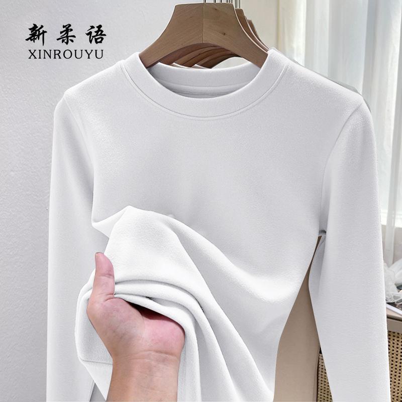 秋の新型の婦人服の徳絨糸の保温の長袖のtシャツの韓国版は身を修めてやせています。|undefined