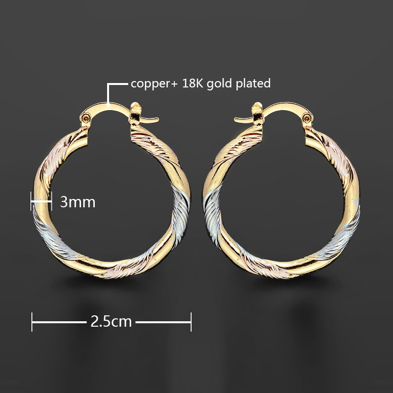 15g Weight Brass Ear Needle Material Brass Plating Color Block Earrings