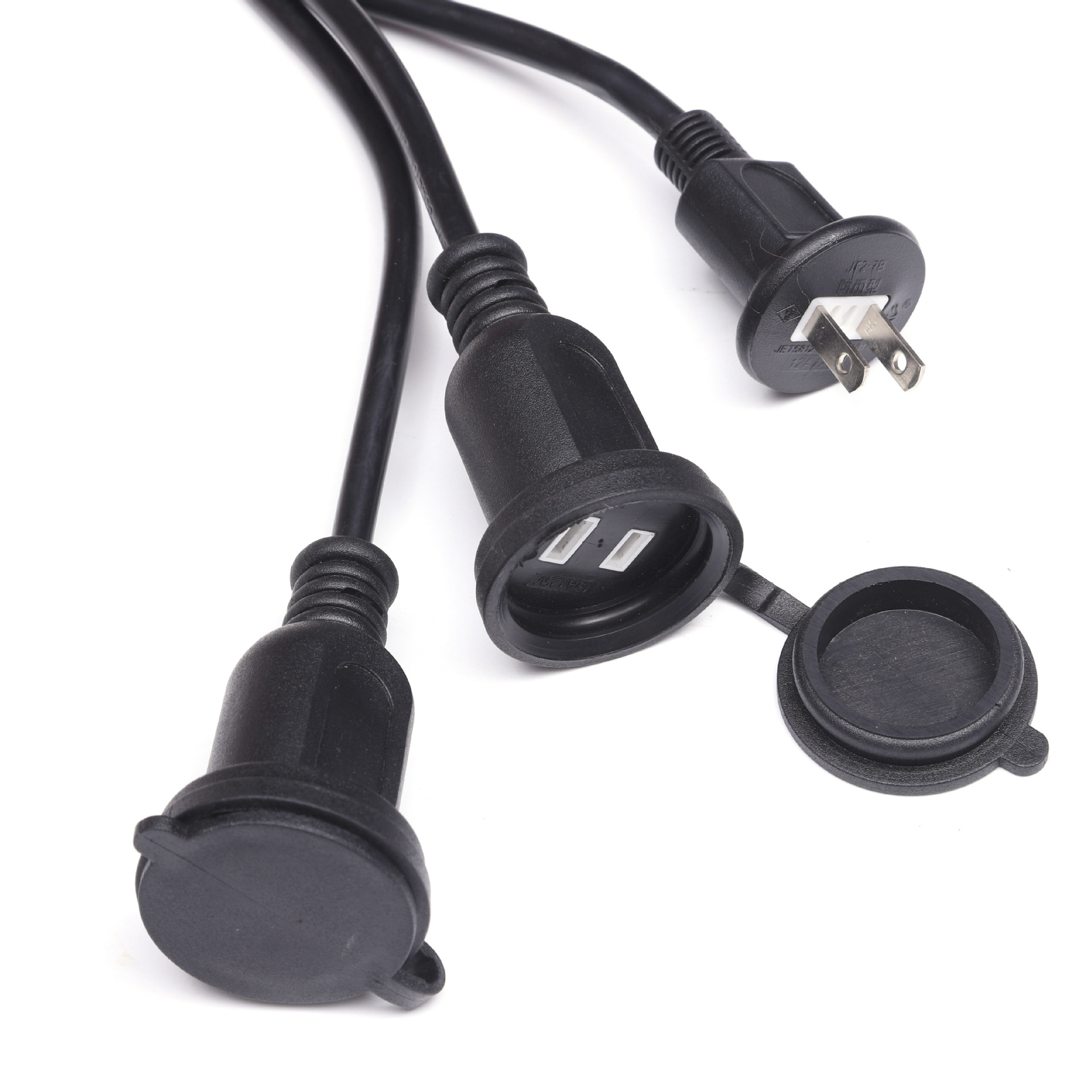 日本防水插头 两芯日本插头 日标/日规电源线 日本转换插头