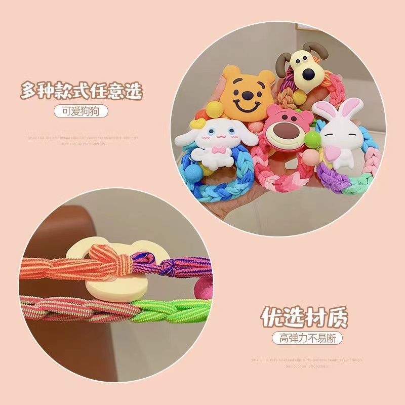 Lindo perro invencible banda de goma de color grueso cuerda de lazo de pelo femenino banda de Pelo elástico cuerda de pelo durable nueva explosión de sonido TikTok