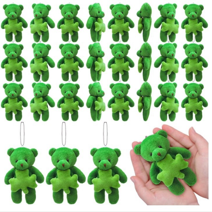 24 Pcs Mini St. Patrick's Day Bear Plush 圣帕装饰挂件