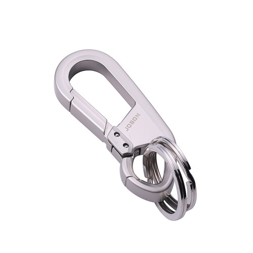 Jobon China key chain high-end men's and women's waist-mounted creative double-ring metal zinc alloy car key chain