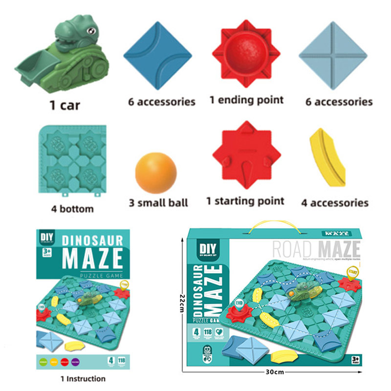 Los niños transfronterizos construyen carreteras laberinto rompecabezas de la pista de bola de mesa juego interactivo de entrenamiento de pensamiento lógico juguete