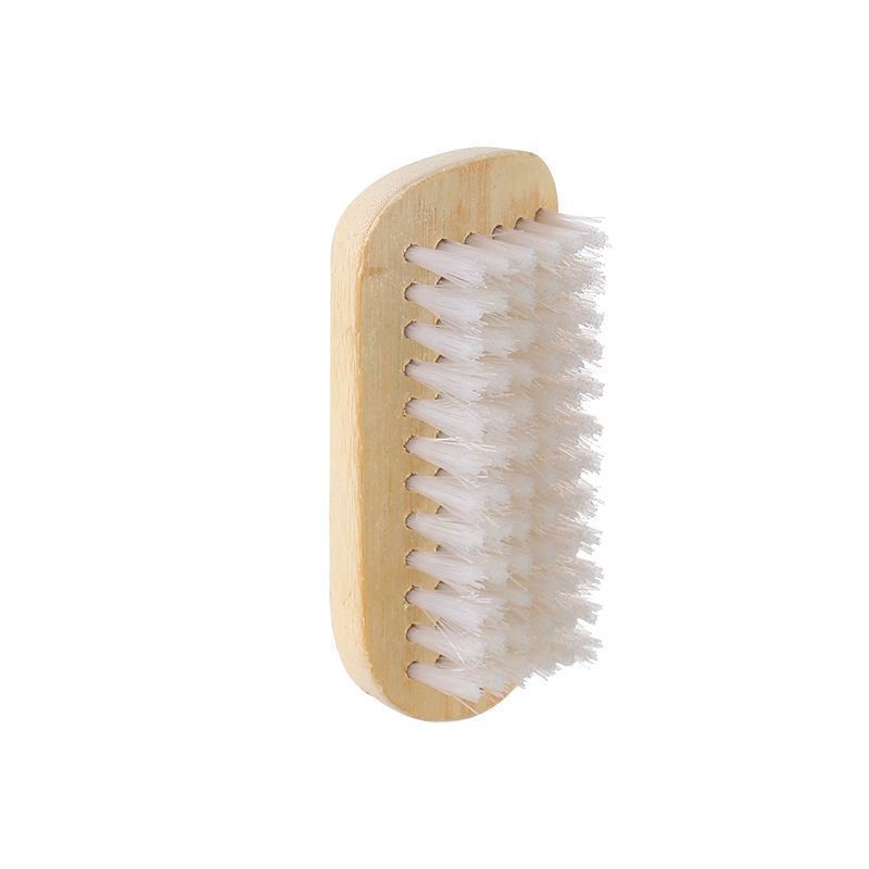 Cepillo de zapatos de bambú antiguo, cepillo de zapatos multifuncional de madera de nylon de cabello duro para lavar ropa, limpieza sin cabello