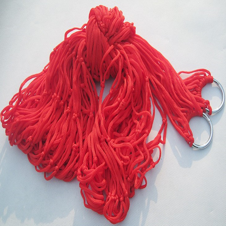 屋外キャンプハンモック大胆なメッシュナイロンロープシングルハンモックスイングレジャーアンチロールオーバーハンモックメッシュツリーベッド