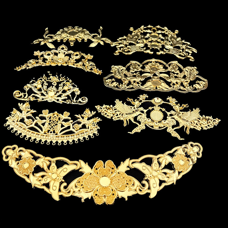 DIY Color-Preserving Alloy Ancient-Style Hair Crown Headwear Materials and Accessories Collection Wholesale DIY Color-Preserving Alloy Ancient-Style Hair Crown Headwear Materials and Accessories Collection Wholesale