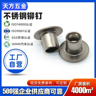 现货304不锈钢半空心铆钉非标连接件厂家大扁头帽沿翻边铆钉加工