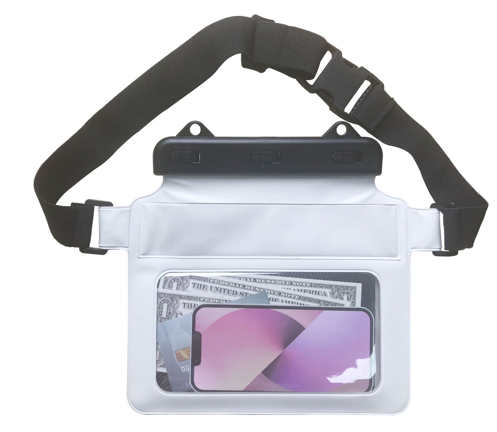 Bolsa impermeable transparente para teléfono, sellada, táctil, gran capacidad, riñonera, para playa/rafting