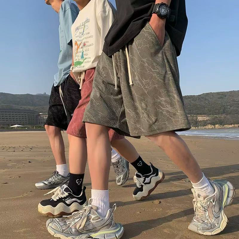 Men's Heavyweight Drape Casual Shorts Loose Fit Mid Waist Drawstring Summer Thin Plus Size Elegant Basic Trendy Brand_viptrois.com