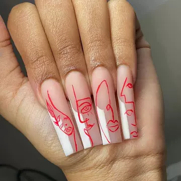 Art abstract face wearing nail line nail nail nail nails cross border for nails nails nails wholesale - ShopShipShake