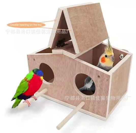 Новая фабрика прямое Птичье гнездо деревянная клетка для птиц из цельного дерева креативная коробка для Разведения Попугаев с двойным отверстием Тигровая кожа пион Птичье гнездо