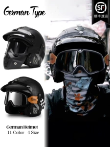 C Certified Retro Cruiser Motorcycle Helmet Men Women Universal Half Helmet