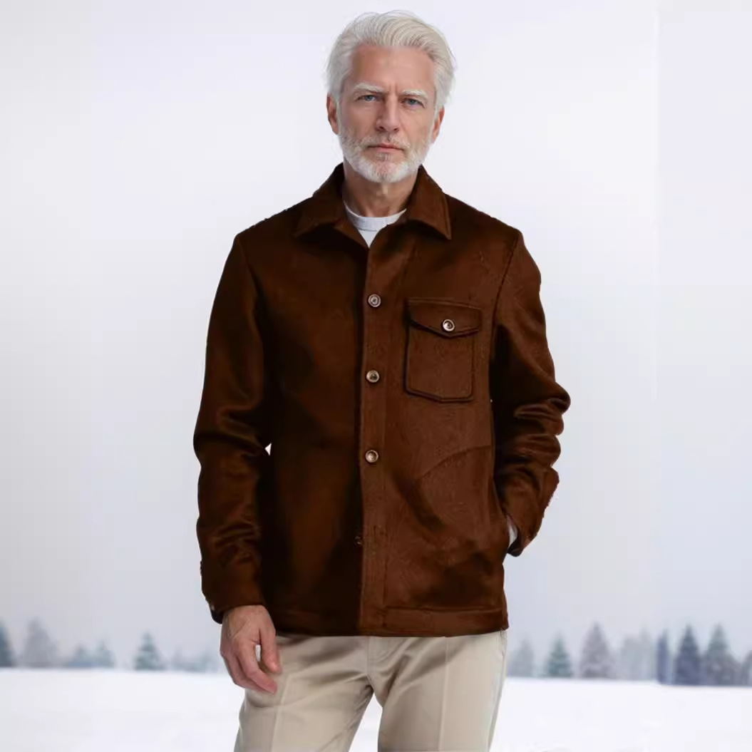 Autumn and winter new men's multi pocket woolen single breasted solid color coat, suit mid to long style_voghion.com