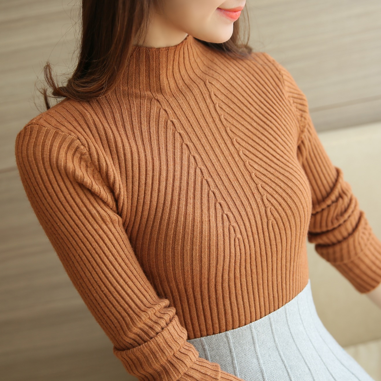 Turtleneck sweater women's fall/winter p...