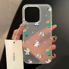棒球小熊適用蘋果15promax/14/13/12透明磨砂時尚iPhoneXS手機殼