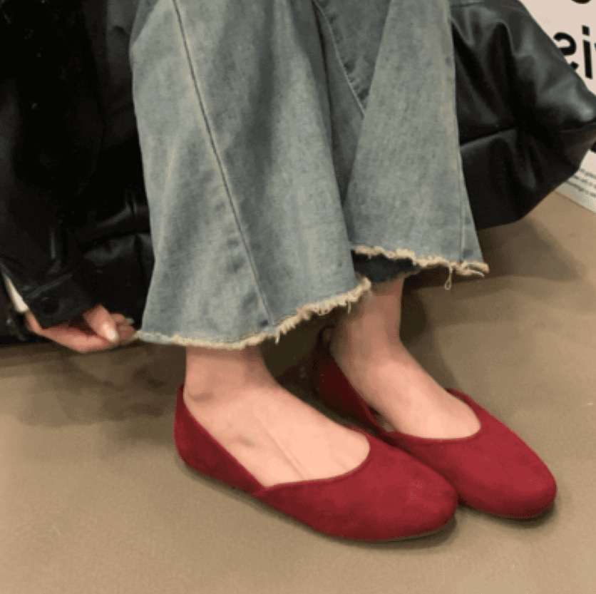 Zapatos retro suaves de camisa, zapatos de mujer nuevos zapatos rojos blancos claros con zapatos de falda única